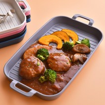 푸코 그릴 전자레인지 플레이트 세트 블랙, 1세트, 직사각접시 2p + 팬소스볼 2p