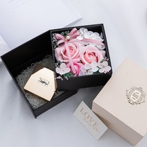 저스트굿 큐브 플라워 선물 박스 상자 기프트 용돈 생일 꽃상자, 아이보리