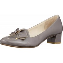 [랑뱅 온 블루]리본 모티브 올웨더 펌프스 2532레이디스 회색 에나멜 24 cm E