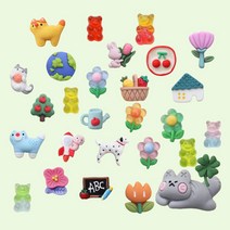 귀여운 자석 꽃 고양이 강아지 과일 마그넷 주방 현관문 냉장고 인테리어소품 마그네틱 타공판 사진고정 자석, 2. 빨강 곰돌이