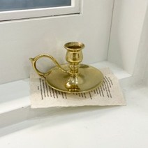 디어 빈티지 골드 황동 브라스 캔들 홀더 핸들 손잡이 엔틱 촛대 테이퍼 돌상