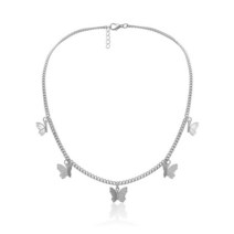 쇄골 짧은 펑크 골드 실버 컬러 나비 체인 목걸이 고딕 쥬얼리 펜던트 여성 소녀 선물 패션 도매