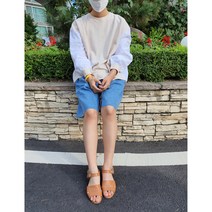 땡처리세일 오버핏 라운드넥 배색 셔츠콤비 박시 언발란스 뒷 핀턱 루즈핏 오버핏 블라우스 맨투맨