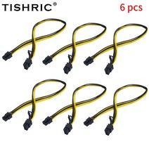 Cable -50cm 6 핀 pci-e-8 + 2 PCI-e GPU 전원 케이블 그래픽 카드 마이닝 HP 서버 브레이크 아웃 보드 1-1, 02 6개