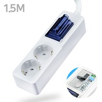 다온조명 국산KS 나노 절전 고용량 멀티탭 2구 (배선차단) 난로 히터 20A 4000W, 1, 1.5M