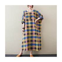 [바바라] [옷장]235191 - 린넨 면 롱 원피스/100/빅사이즈/루즈핏/데일리/홈웨어