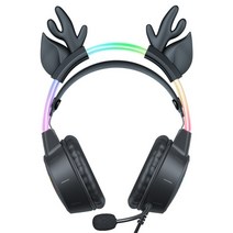 Onikuma x15pro RGB 게이머 헤드셋 PS4 유선 마이크 스테레오 게임용 이어폰 PS5 Xbox, 04 Black - RGB Antler