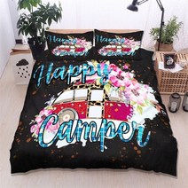 차박 세차용 접이식발판 카라반발판 캠핑 자동차 이불 커버 여행 테마 침구 세트 만화 동물 청소년을 위한 전체 킹 성인 선물, [04] 240x220cm 3pcs, [06] 6