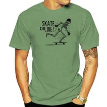 스케이트보드 Skate Or Die 티셔츠 스케이터 보드 Emo 탑 인디 208 커스텀 그래픽, 16 Men pea green_03 S