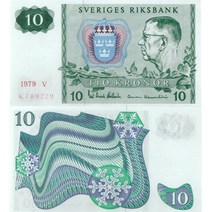 1979년 스웨덴 10크로나 지폐 기념주화 기념지폐 수집용 행운의상징 선물