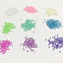 와컴 크런치 슬라임 재료 비즈 공예 펄씨드비즈 3mm 10종 (500g 대용량), 연한초록