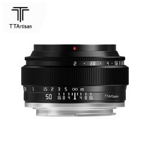 캠코더렌즈 카메라렌즈 TTArtisan-50mm F2 프라임 카메라 렌즈 니콘 Z30 파나소닉 올림푸스 M43 E 마운트, 01 Black_04 for M4 3