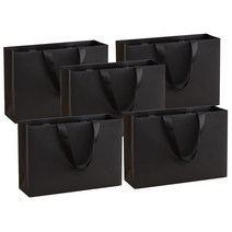 튼튼하고 깔끔한 쇼핑백 5개, 중형, 블랙