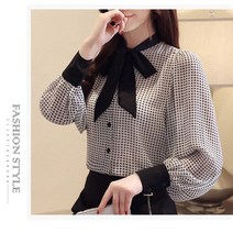 왕리본 블라우스 여성 리본 셔츠 6