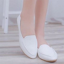 리더스 리더스 여자 베이직 플랫슈즈 단화 스틸레토 로퍼 슬립온 화이트 (5494269)