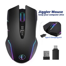 오토마우스 Vogek-2.4G 무선 마우스 C 타입 충전식 무소음 클릭 지글러 맥북 노트북 컴퓨터용 플러그 앤 플, 01 Black