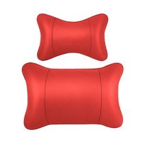 발란스코드 차가겸용 리넨 가죽 목베개 쿠션 차재 기억면 자동차 머리베개 허리베개, 블랙, 머리 베고 허리 한 쌍.