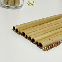 유인우르 환경 대나무 빨대 2 타입 세척솔 일회용 다회용 재사용 텀블러 스트로우 답례품 단체주문, 02) 20cm