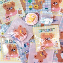 캐릭터 밀봉 방수 수납 비닐 피퍼백 포장 봉투 드 포장 대형 백 팩 지퍼 소형 딩 비닐 슬라이, 캐릭터비닐봉투/4.아이스크림곰