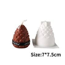 비 스틱 버블 큐브 양초 실리콘 몰드 아로마 테라피 석고 DIY 수제 비누 용품, Pine cones