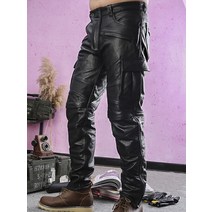 바이크 오토바이 바지 할리 진피 가죽 팬츠 남성 소가죽, M, 옵션03