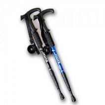 ISPING 등산지팡이 4단 T자 손잡이 등산스틱 트레킹 산행, 색상_빨강