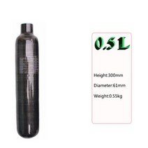 에어실린더 유압 공압 HEXGER 탄소 섬유 실린더 스틸 보틀 휴대용 탱크 M18 x 1.5 스레드 0.5L 500cc