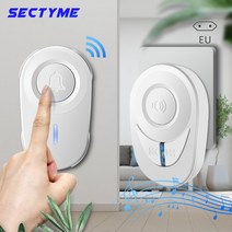 스마트 도어락 도어 Sectyme Intellige 무선 초인종 야외 방수 홈 벨 EU 플러그 48 코드 LED 플래시 보안 경보, 01 1 set of doorbells