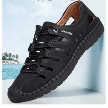 남자여름 펀칭 샌들 컴포트 가죽 단화 슬립온 남자 신발 수제화 샌들 트레킹화 레저 시원함 캐주얼 스타일 신발