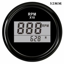 타코메타 회전계 디젤 가솔린용 6K/8K RPM 보트 타코미터 자동차 rpm 미터 게이지 아워 레드 백라이트 포, 15 52MM Diameter