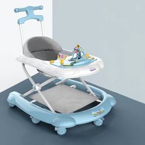 YISOKO접이식 높이조절 옆돌기방지 발매트 걸음마연습 신생아 애기보행기, 블루