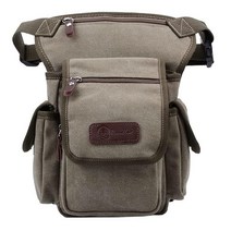 Hebetag 야외 허리 팩 캔버스 드롭 레그 백 남성 여성용 여행 전술 오토바이 자전거 사이클링 하이킹 캠핑 허벅지 힙 파우치 캐주얼 슬링 데이팩 브라운, 23Army Green