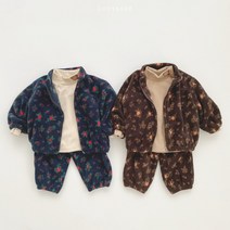 콩알옹알 플라워 후리스 집업 돌 아기 유아 남아 여아 남아 가을 겨울 털점퍼 김장룩 김장잠바