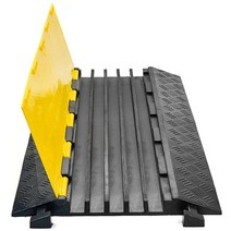 Scinotec 고무 케이블 보호 경사로 5개 채널 1팩 튼튼한 와이어 코드 경사로 8 164.7kg(1800파운드) 적재 용량 교통 속도 범프 아스팔트 콘크리트 자갈 진입로용, 5 channel_1 pack protector ram
