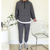 더유니크제이 남자 아노락 반집업 후드 바람막이 조거팬츠 트레이닝 세트 2컬러