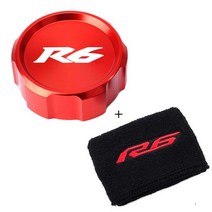 오토바이 프론트 브레이크 리저버 캡 실린더 커버 무료 선물 양말 Yamaha YZFR6 YZF R6 R6S 1999-2015 2005 2007 2010, Red