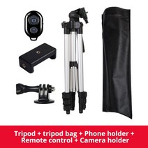 전화 삼각대 휴대용 핸드폰 홀더 iphone 13 xiaomi 경량 카메라 삼각대 스탠드 gopro dslr with remote control, 3110b