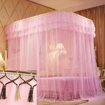 유니드잇코리아 레일 모기장 200X220CM 핑크 공주캐노피 아기모기장 캠핑모기장, 상세페이지 참조, 상세페이지 참조