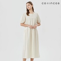 [코인코즈] 루즈핏 셔링 퍼프 소매 캉캉 롱 원피스 (IY3SO2040)