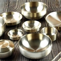 이중 티타늄 그릇 모음 업소용 냉면 밥그릇 찬기 수저, 티타늄 이중 물컵, (71x78)mm