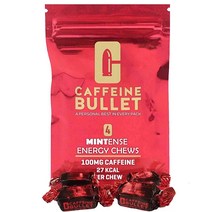 Caffeine Bullet 민트 카페인 껌 16개 = 카페인 킥 1600mg 에너지 젤 & 및 사이클링 껌보다 빠른 스피드 미드 레이스 지구력 스포츠와 게임 카페인 에너지 부, 1 Count (Pack of 16)