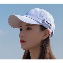 [해바라기]빅 사이즈 앵글 모자 얼굴 스몰 사이즈 뉴타입 스냅백 여 선캡, 화이트(블랙레터링), M(56-58cm)