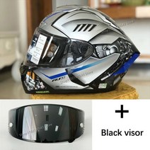 스쿠터헬멧 오픈페이스 바이크 헬맷 오토바이 용품 X14 전체 얼굴 헬멧 YZF R1M 스페셜 에디션 실버 모토 크로스 레이싱 승마, M, black lens