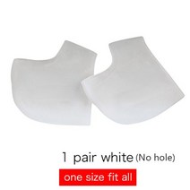 2 pcs 힐 프로텍터 보호 슬리브 힐 스퍼 패드 릴리프 족저 근막염 힐 통증 뒤꿈치 발 패드에 대한 압력 감소, 구멍이 있는 흰색