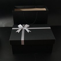 드레스룸서랍장 초대형 직사각형 비즈니스 선물세트 빨간색 예복 웨딩드레스 신발상자 정장 케이스 생일선물 보장박스, C15-블랙케이스 은색 리본 45322, T04-롱 박스 유성 볼 오프너 축