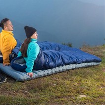 겨울캠핑침낭 1인용동계침낭 가성비 산악침낭 4계절 비박용침낭 가성비침낭, 1개, 프리미엄침낭 네이비