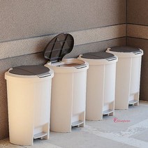 리스토대용량 45L 휴지통 4개 반원 사각 50L 3개 쓰레기통ijk639, SPRg_리스토 휴지통 (사각 45L 브라운 3p)