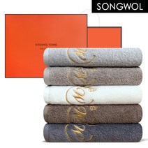송월타올 울리W50 수건 5매세트 + 포장패키지(OR), 라이트그레이