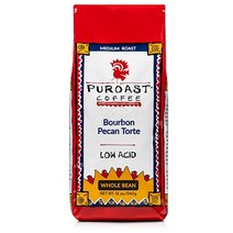 Puroast 퓨로스트커피 낮은 산도 원두 커피 버번 피칸 맛 산화 방지제 12온스 백, Caffeinated, Premium Bourbon Pecan