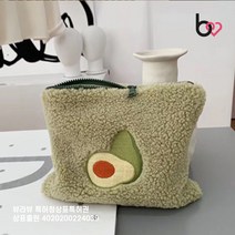 심플리라이프 아보카도 뽀글이 양털 파우치 클러치